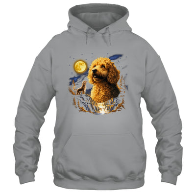 Goldendoodle Howling To The Moon Vintage Funny Dog Art Shirt & Hoodie | teecentury