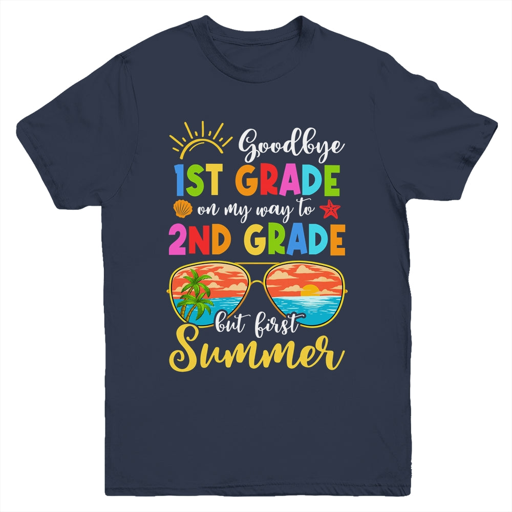 Goodbye 1st Grade Graduation To 2nd Grade Hello Summer Youth Shirt | teecentury