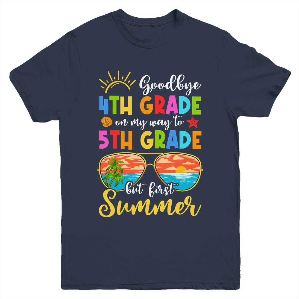 Goodbye 4th Grade Graduation To 5th Grade Hello Summer Youth Shirt | teecentury