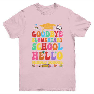Goodbye Elementary Hello Middle School Graduation 2024 Youth Shirt | teecentury