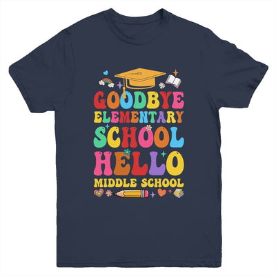 Goodbye Elementary Hello Middle School Graduation 2024 Youth Shirt | teecentury