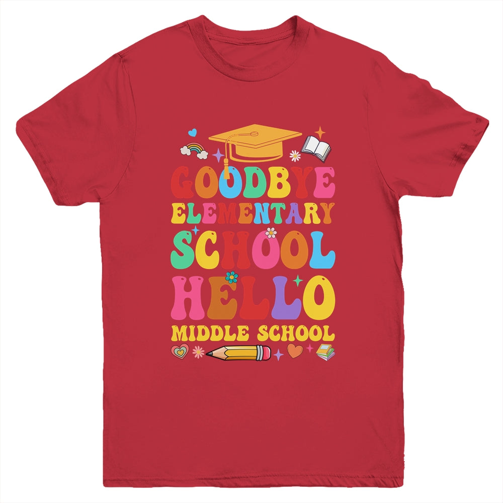 Goodbye Elementary Hello Middle School Graduation 2024 Youth Shirt | teecentury