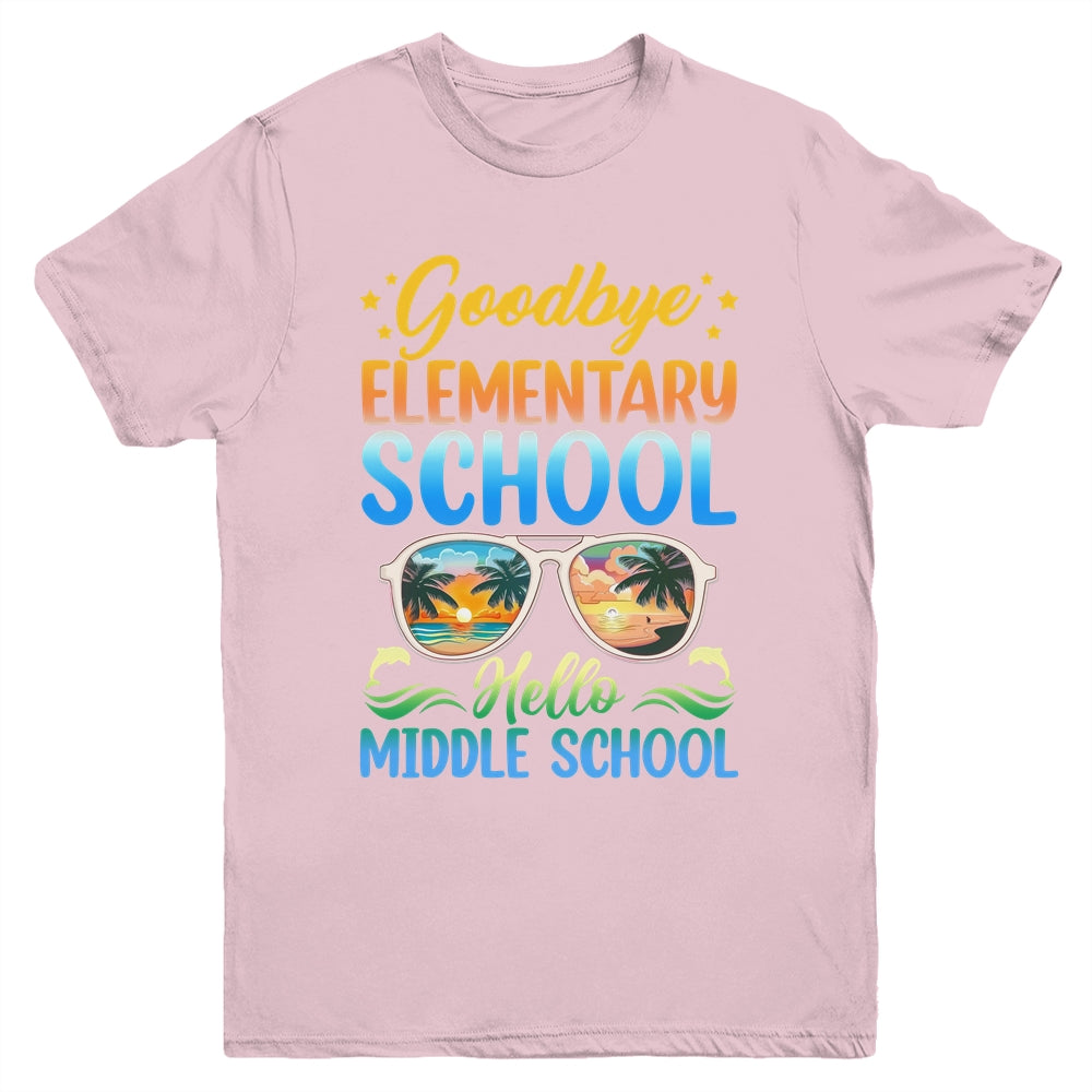 Goodbye Elementary School On My Way To Middle School 2024 Youth Shirt | teecentury