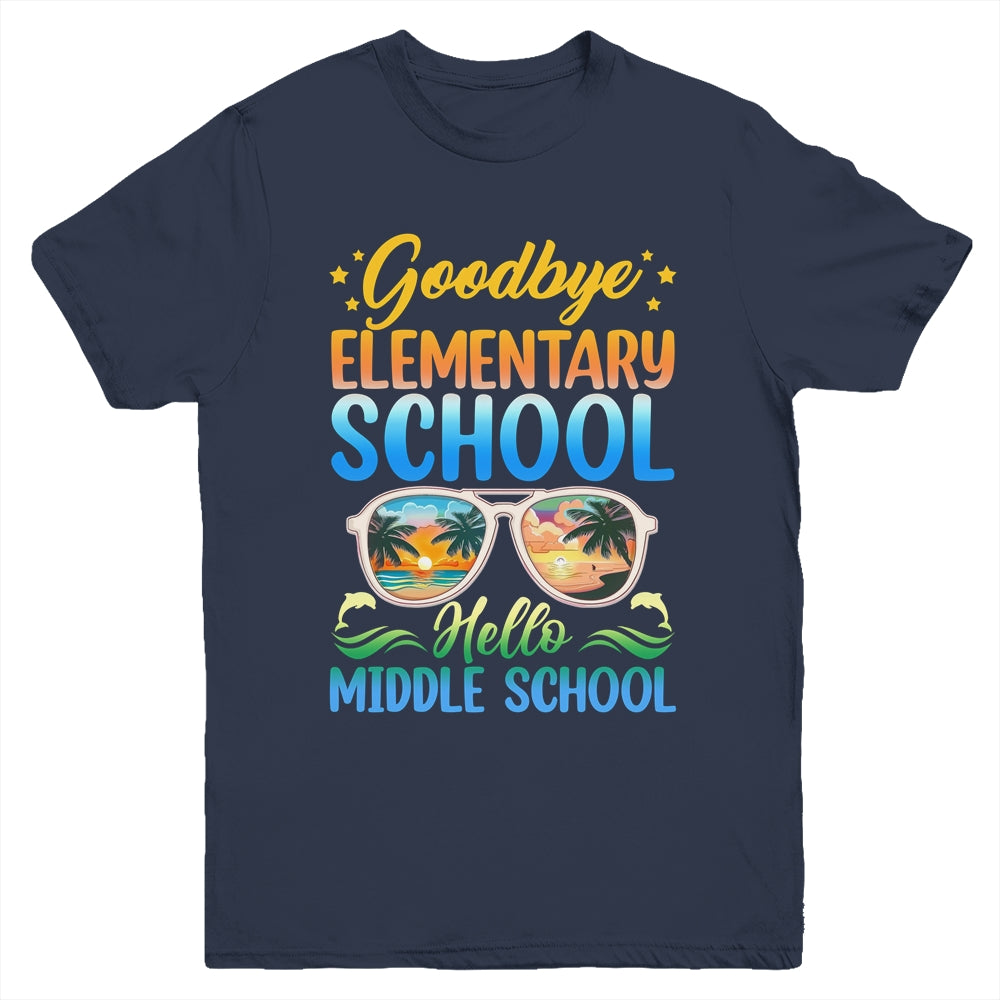 Goodbye Elementary School On My Way To Middle School 2024 Youth Shirt | teecentury