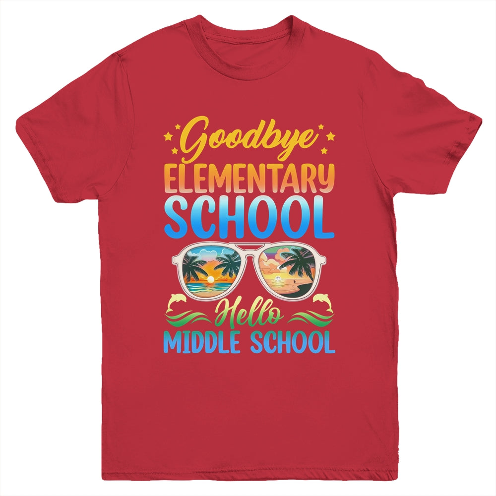 Goodbye Elementary School On My Way To Middle School 2024 Youth Shirt | teecentury
