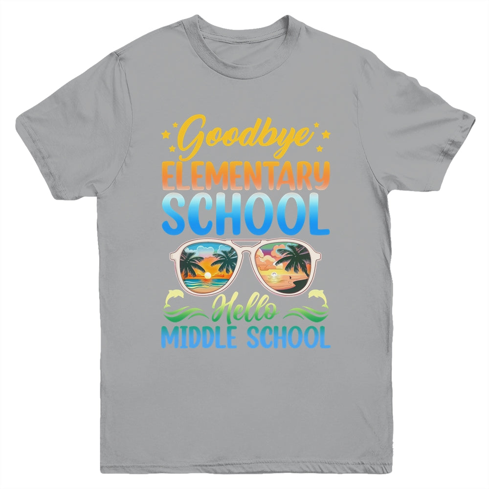 Goodbye Elementary School On My Way To Middle School 2024 Youth Shirt | teecentury