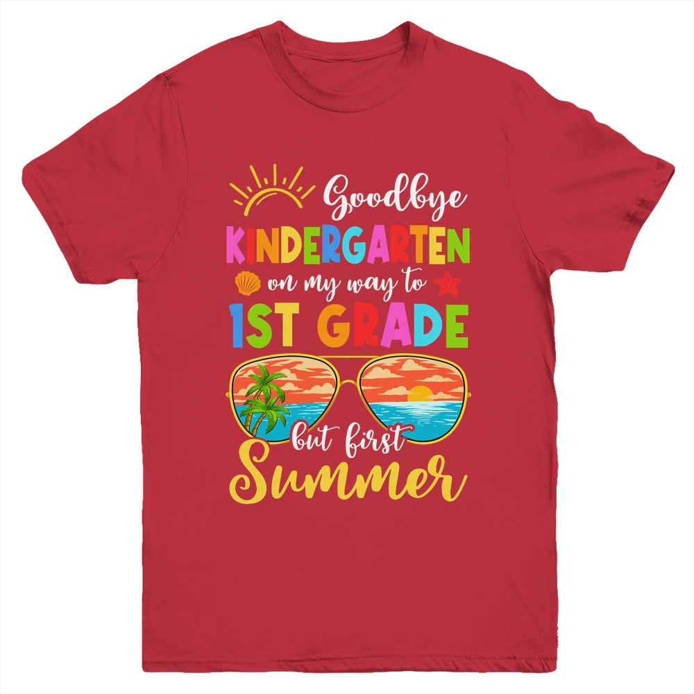 Goodbye Kindergarten Graduation To 1st Grade Hello Summer Youth Shirt | teecentury