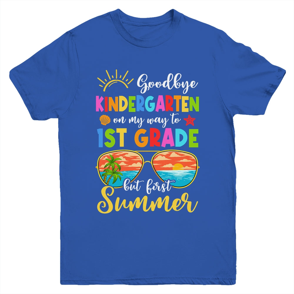 Goodbye Kindergarten Graduation To 1st Grade Hello Summer Youth Shirt | teecentury