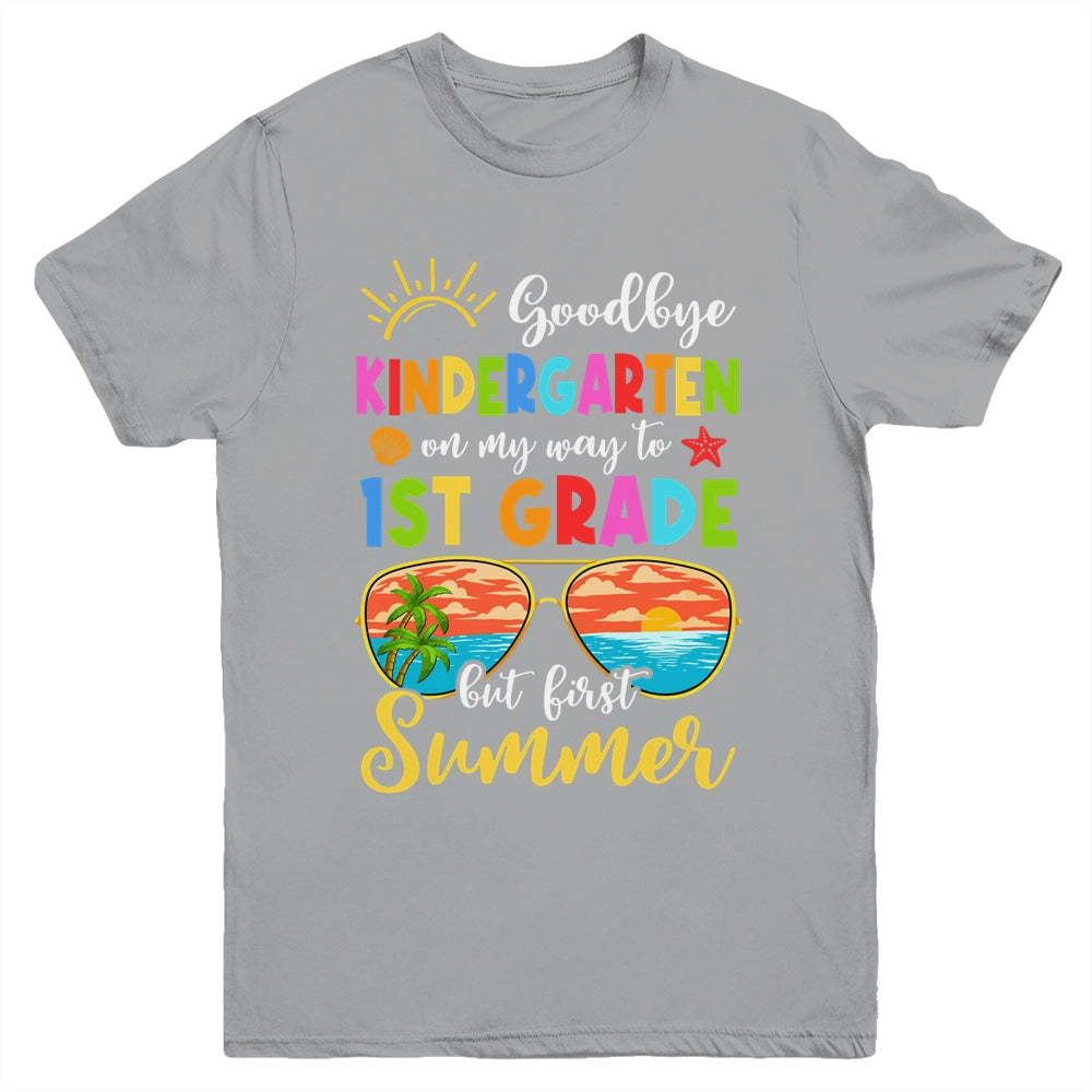 Goodbye Kindergarten Graduation To 1st Grade Hello Summer Youth Shirt | teecentury