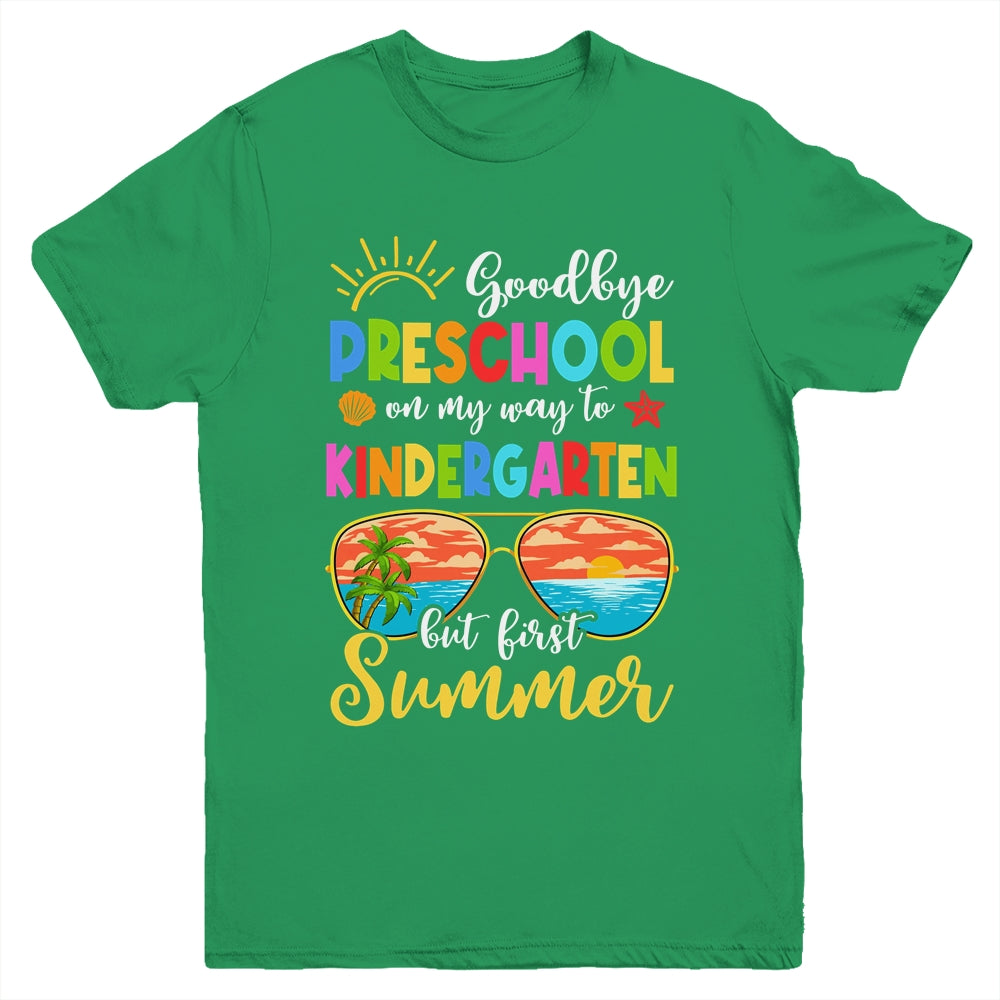 Goodbye Preschool Graduation To Kindergarten Hello Summer Youth Shirt | teecentury