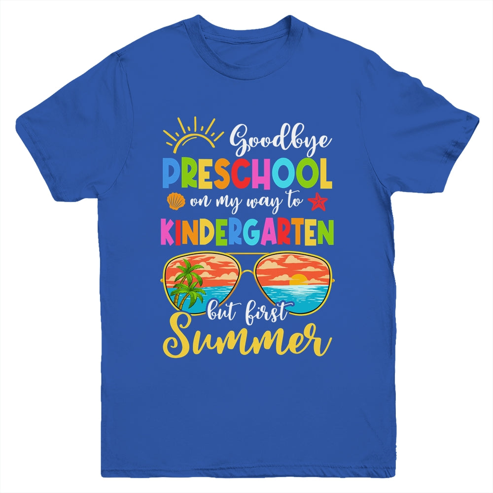 Goodbye Preschool Graduation To Kindergarten Hello Summer Youth Shirt | teecentury