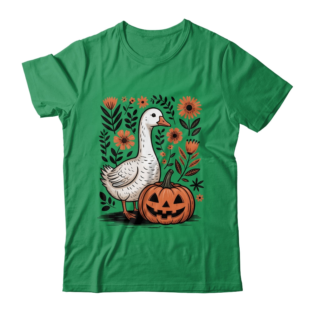 Goose Halloween Fall Goose Floral Boho Halloween Funny Fall Shirt & Sweatshirt | teecentury