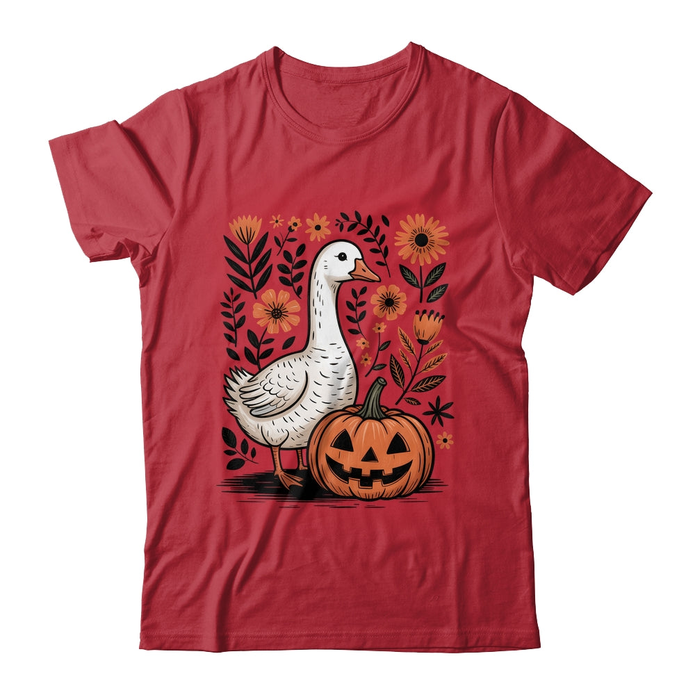 Goose Halloween Fall Goose Floral Boho Halloween Funny Fall Shirt & Sweatshirt | teecentury