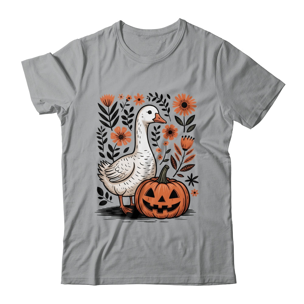 Goose Halloween Fall Goose Floral Boho Halloween Funny Fall Shirt & Sweatshirt | teecentury