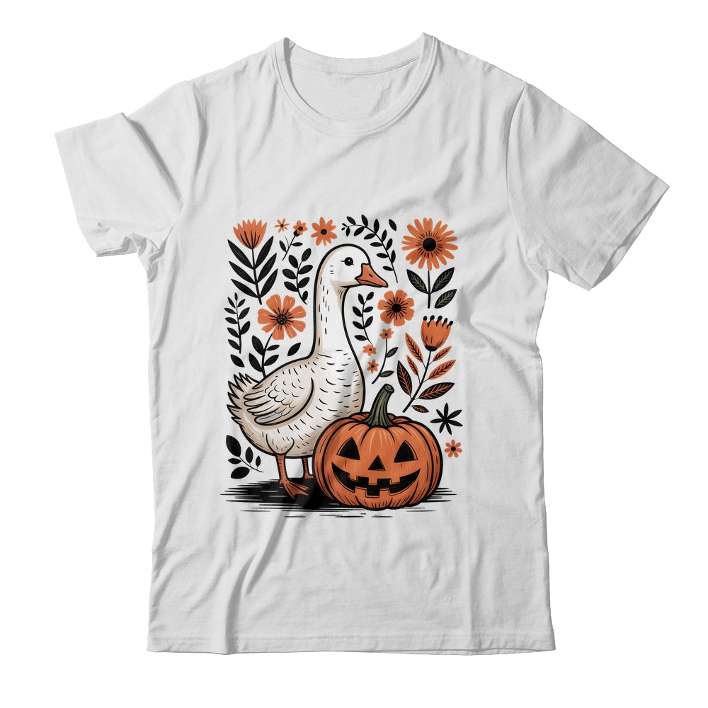 Goose Halloween Fall Goose Floral Boho Halloween Funny Fall Shirt & Sweatshirt | teecentury