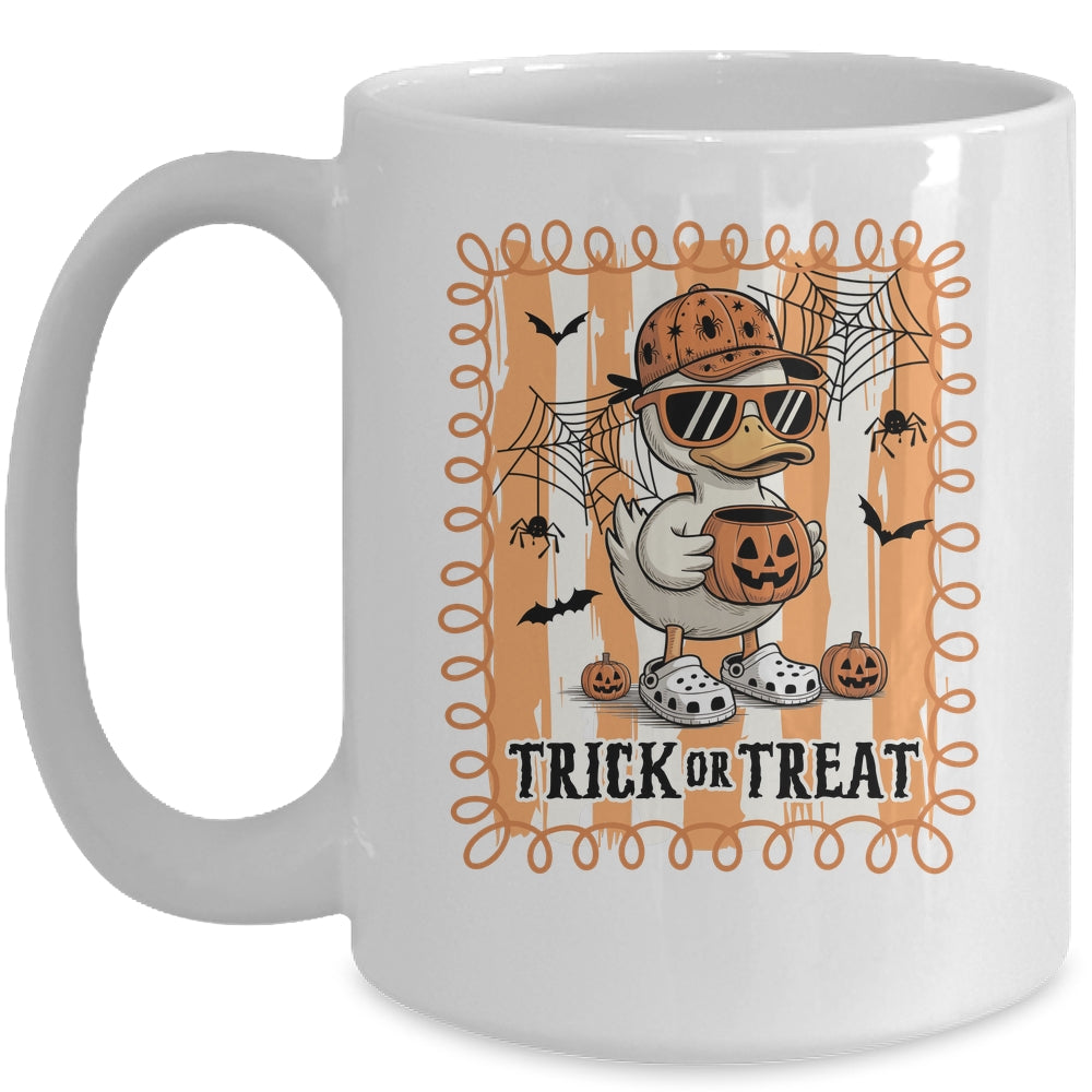 Goose Trick Or Treat Preppy Halloween Boy Pumpkin Retro Mug | teecentury