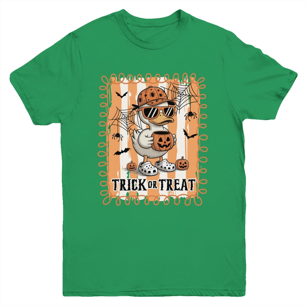 Goose Trick Or Treat Preppy Halloween Boy Pumpkin Retro Youth Shirt | teecentury
