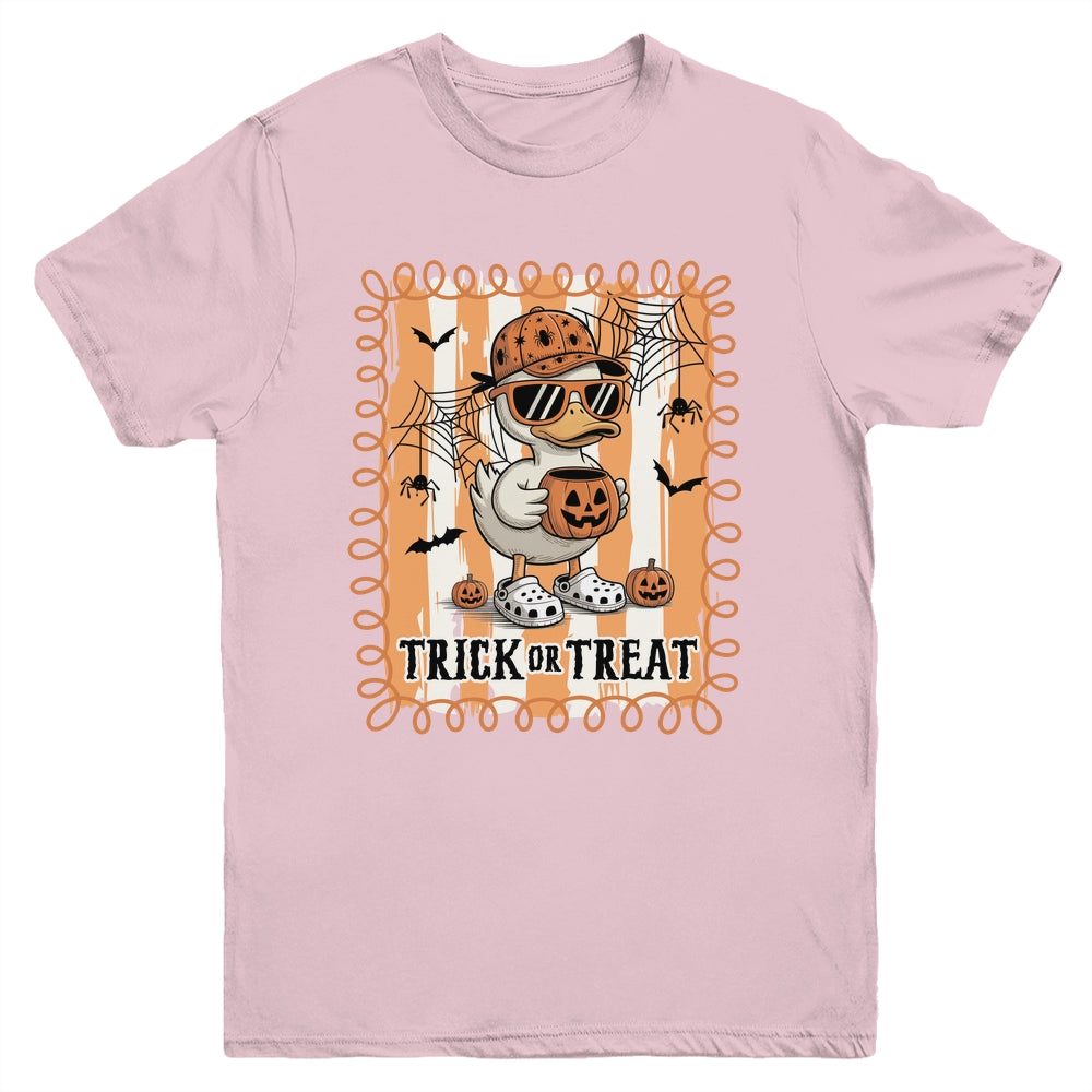 Goose Trick Or Treat Preppy Halloween Boy Pumpkin Retro Youth Shirt | teecentury