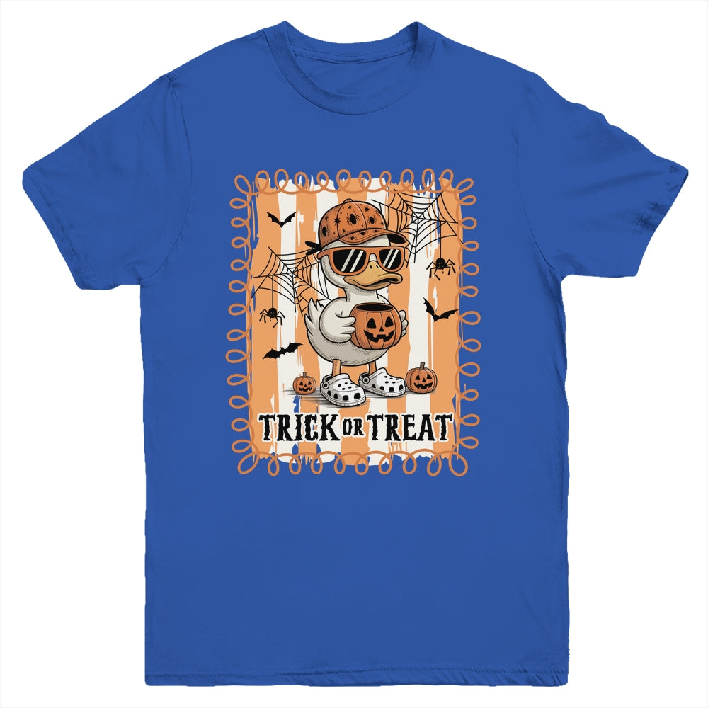 Goose Trick Or Treat Preppy Halloween Boy Pumpkin Retro Youth Shirt | teecentury