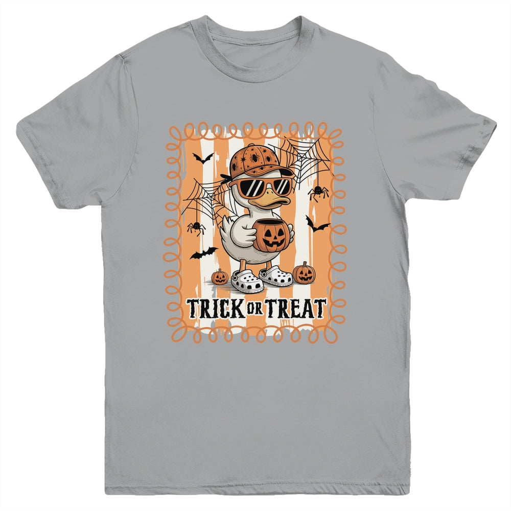 Goose Trick Or Treat Preppy Halloween Boy Pumpkin Retro Youth Shirt | teecentury