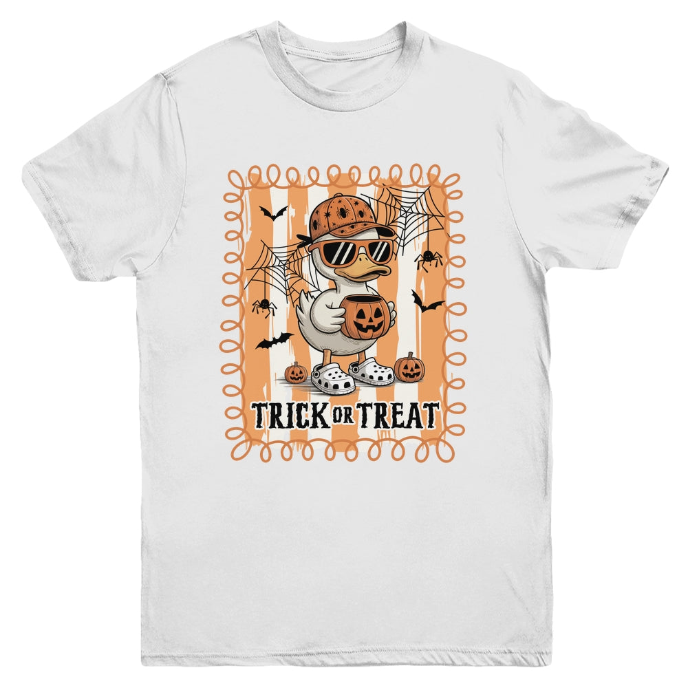 Goose Trick Or Treat Preppy Halloween Boy Pumpkin Retro Youth Shirt | teecentury