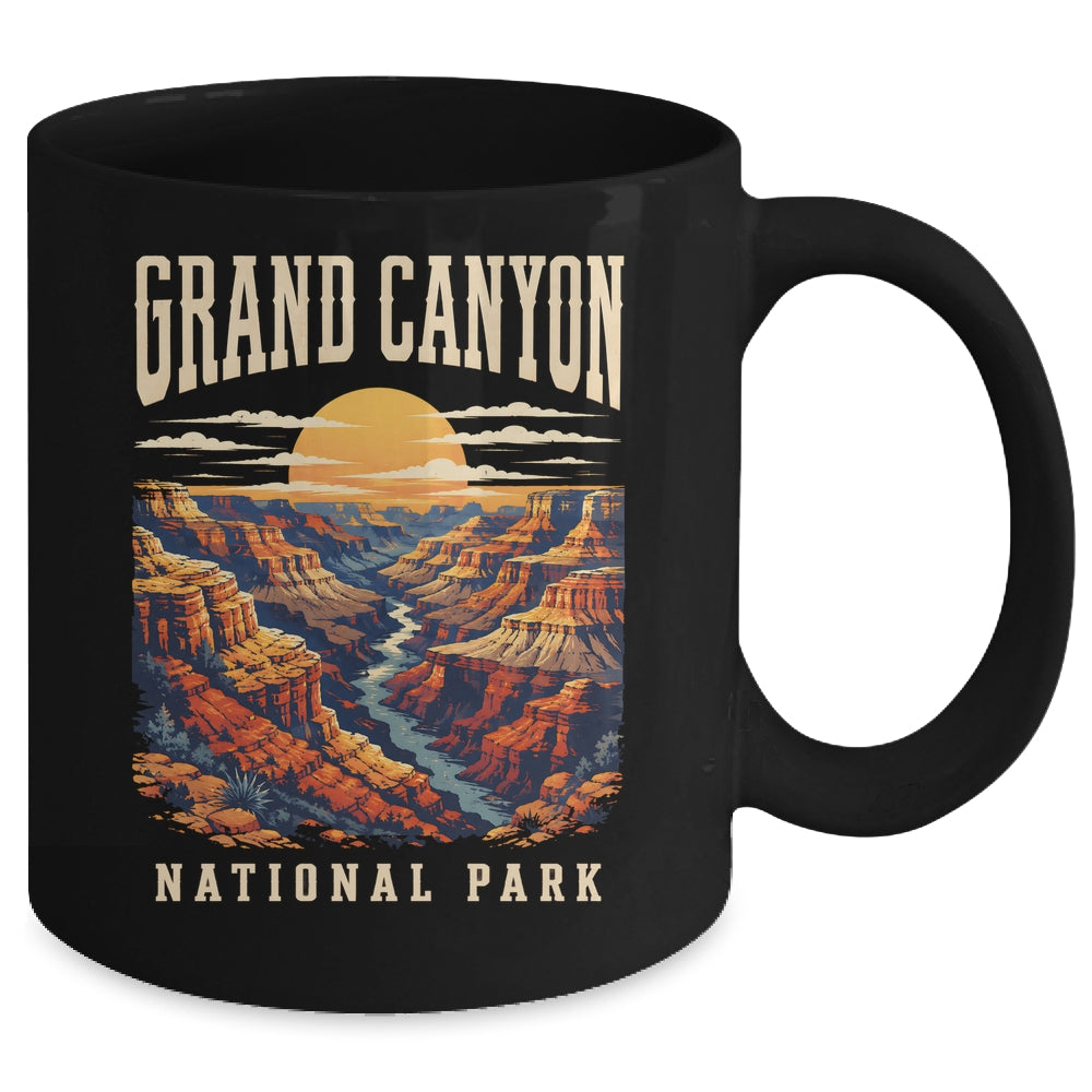 Grand Canyon National Park Arizona Outdoor Vintage Sunset Hiking Mug | teecentury