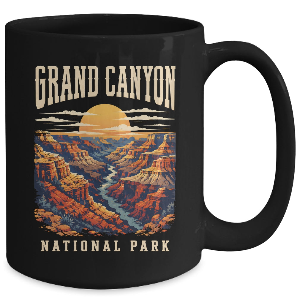 Grand Canyon National Park Arizona Outdoor Vintage Sunset Hiking Mug | teecentury