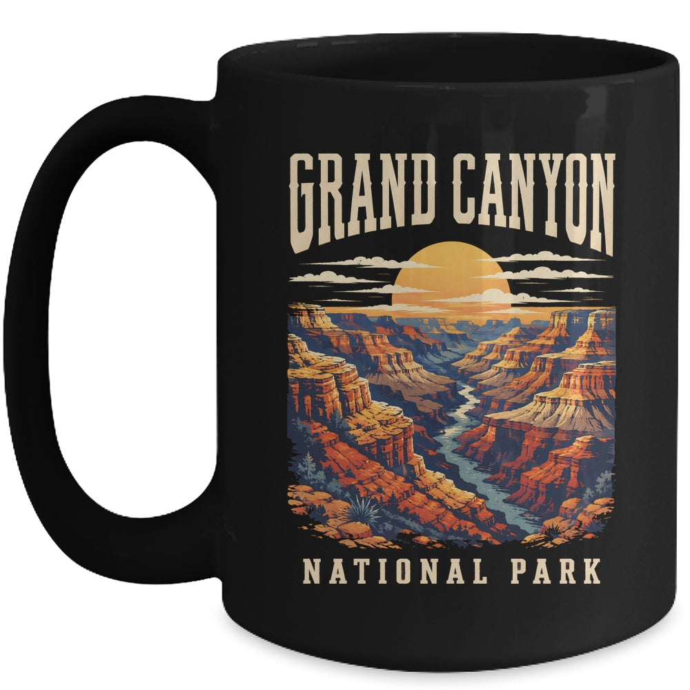 Grand Canyon National Park Arizona Outdoor Vintage Sunset Hiking Mug | teecentury