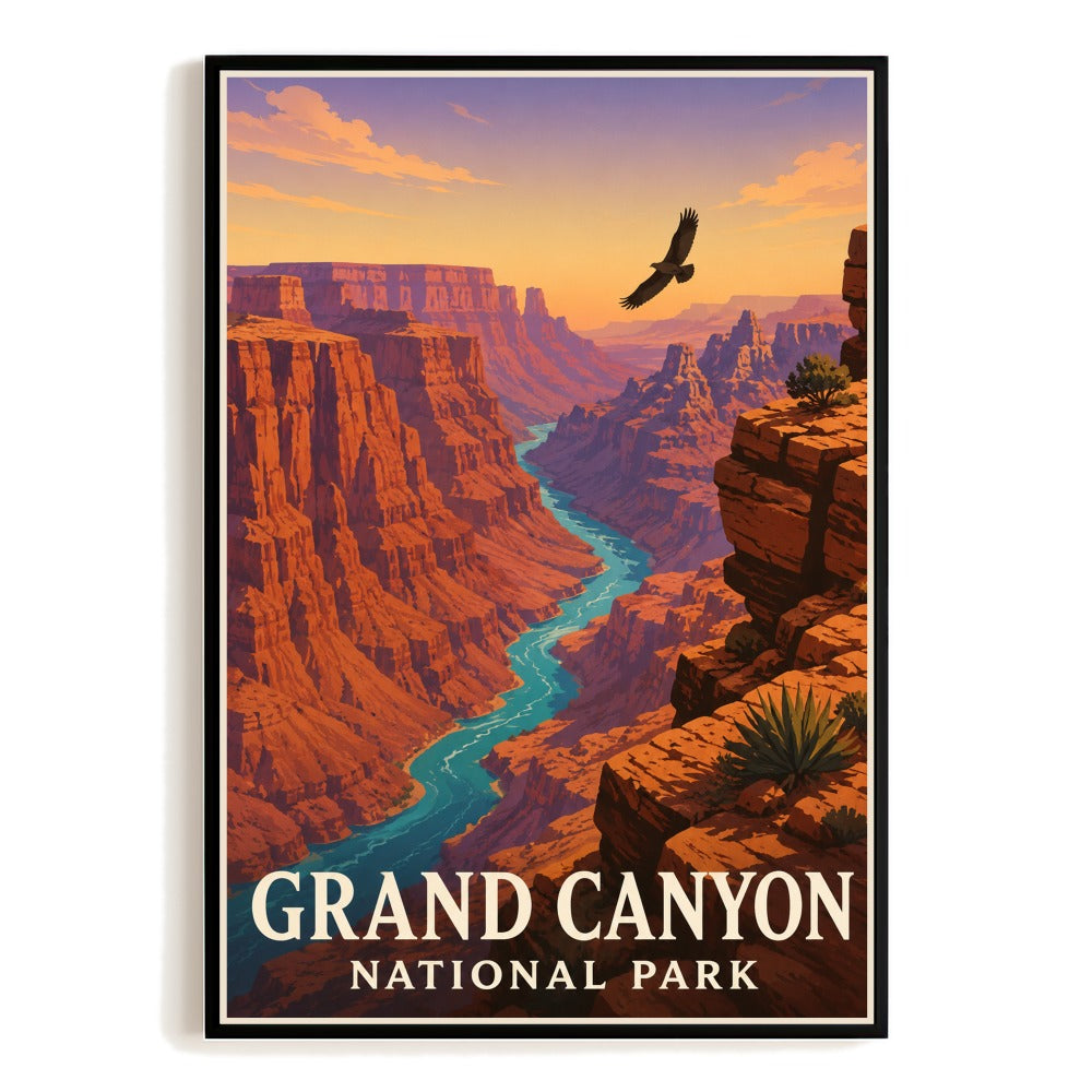 Grand Canyon National Park Travel Poster Arizona Wall Art Vintage Adventure Souvenir Print Painting Picture For Home Living Room Office Bedroom Decor Unframed | teecentury