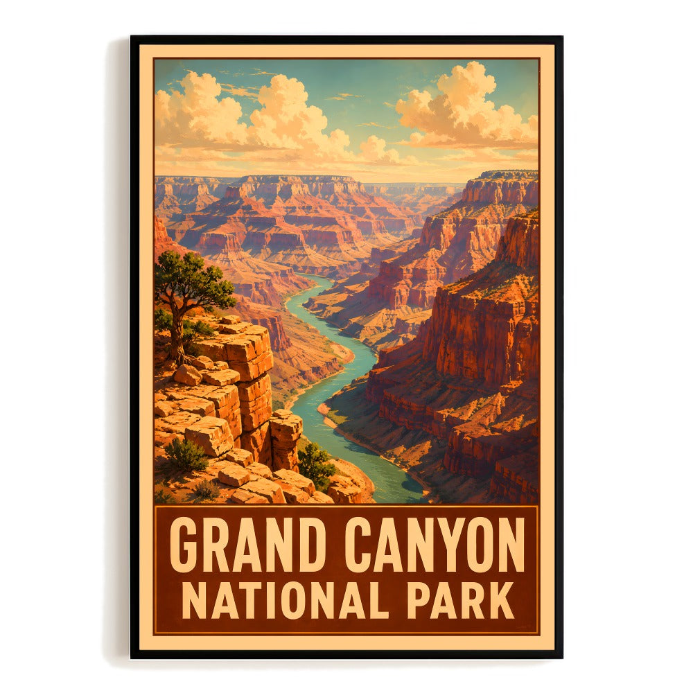 Grand Canyon National Park Vintage Travel Poster Wall Art Retro Landscape Print Adventure Souvenir Decor For Home Living Room Office Bedroom Unframed | teecentury