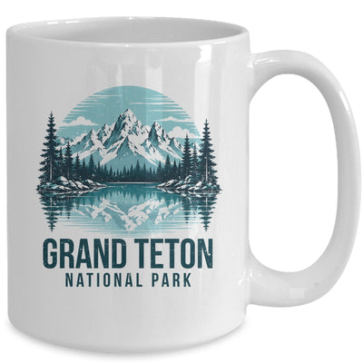 Grand Teton National Park Retro Mountain Lake Outdoor Hiking Mug | teecentury