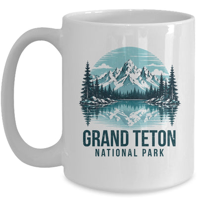 Grand Teton National Park Retro Mountain Lake Outdoor Hiking Mug | teecentury