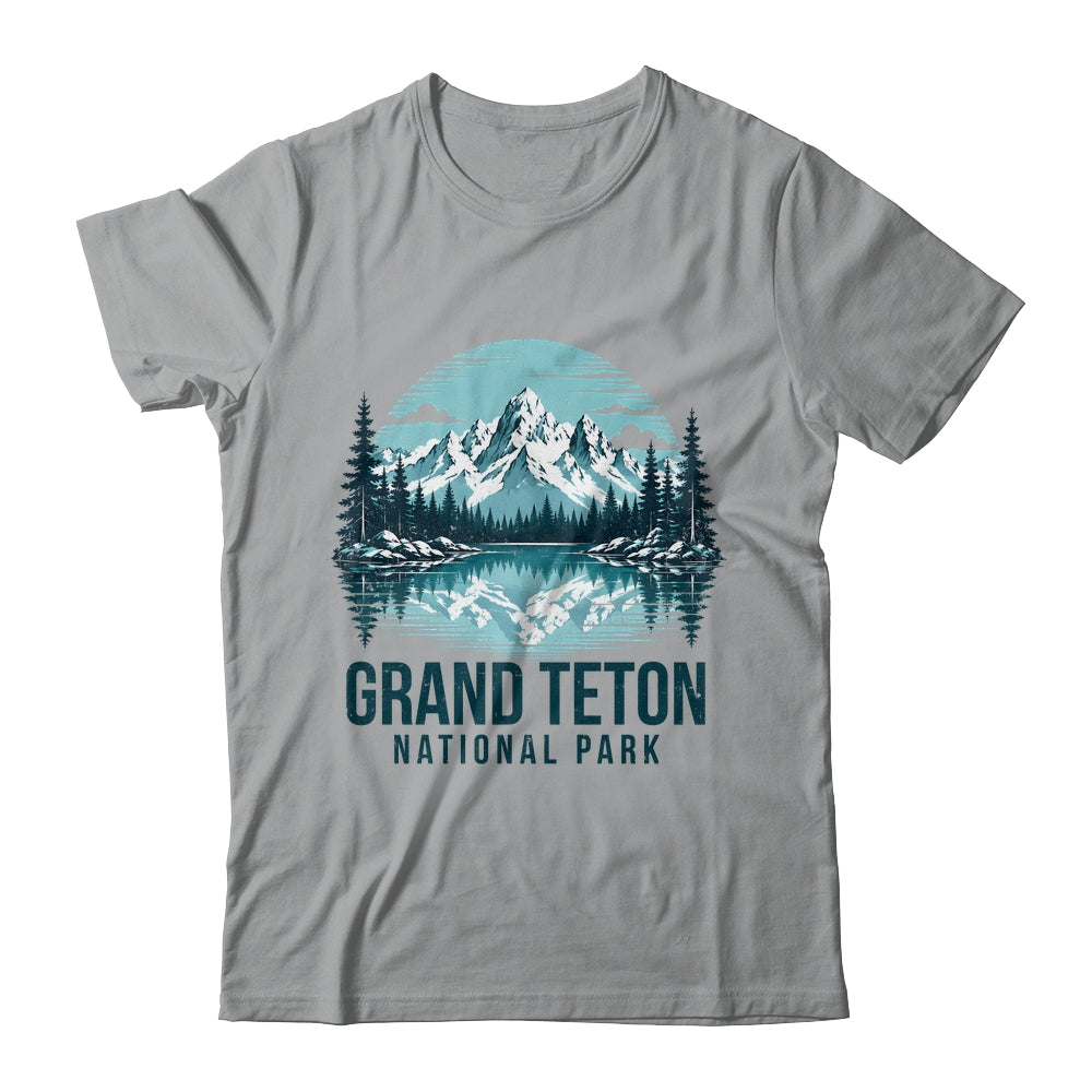 Grand Teton National Park Retro Mountain Lake Outdoor Hiking Shirt & Tank Top | teecentury