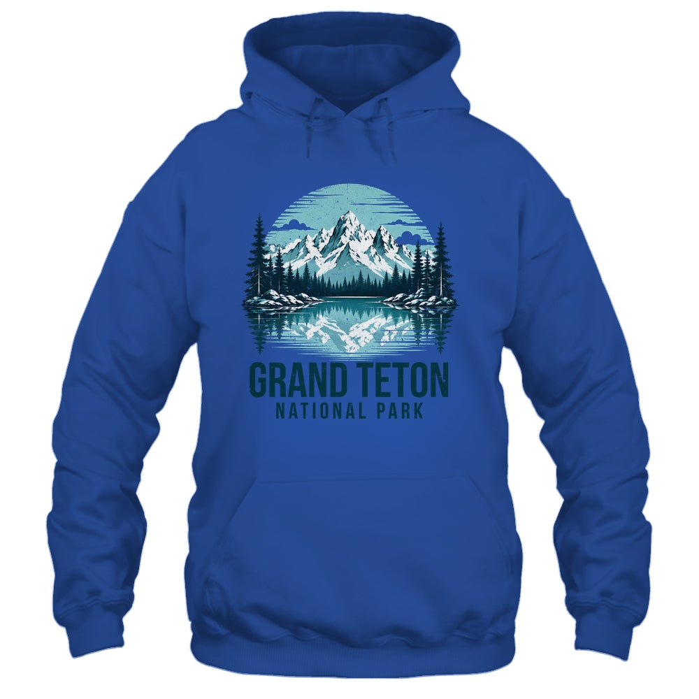 Grand Teton National Park Retro Mountain Lake Outdoor Hiking Shirt & Tank Top | teecentury