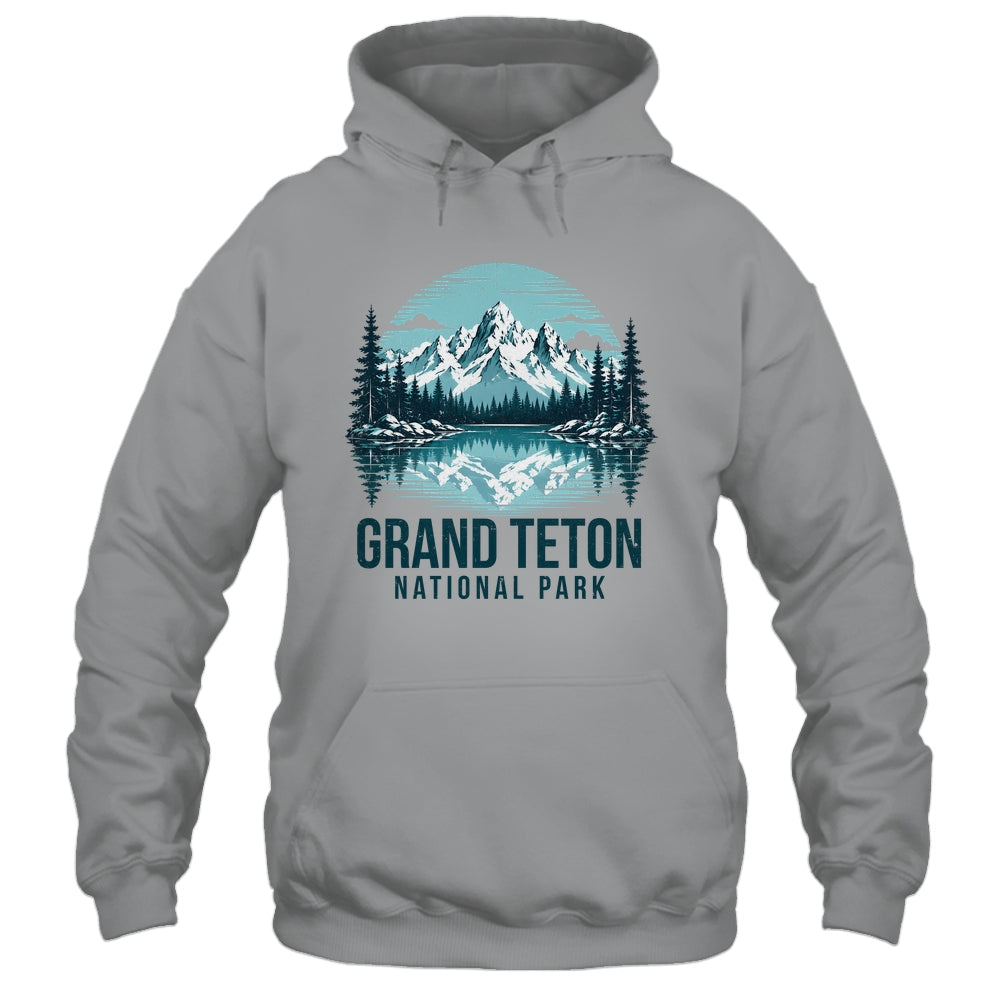 Grand Teton National Park Retro Mountain Lake Outdoor Hiking Shirt & Tank Top | teecentury