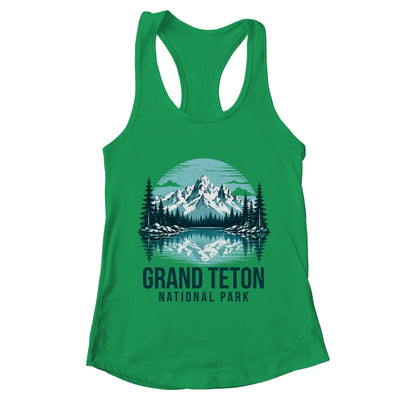 Grand Teton National Park Retro Mountain Lake Outdoor Hiking Shirt & Tank Top | teecentury