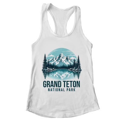 Grand Teton National Park Retro Mountain Lake Outdoor Hiking Shirt & Tank Top | teecentury