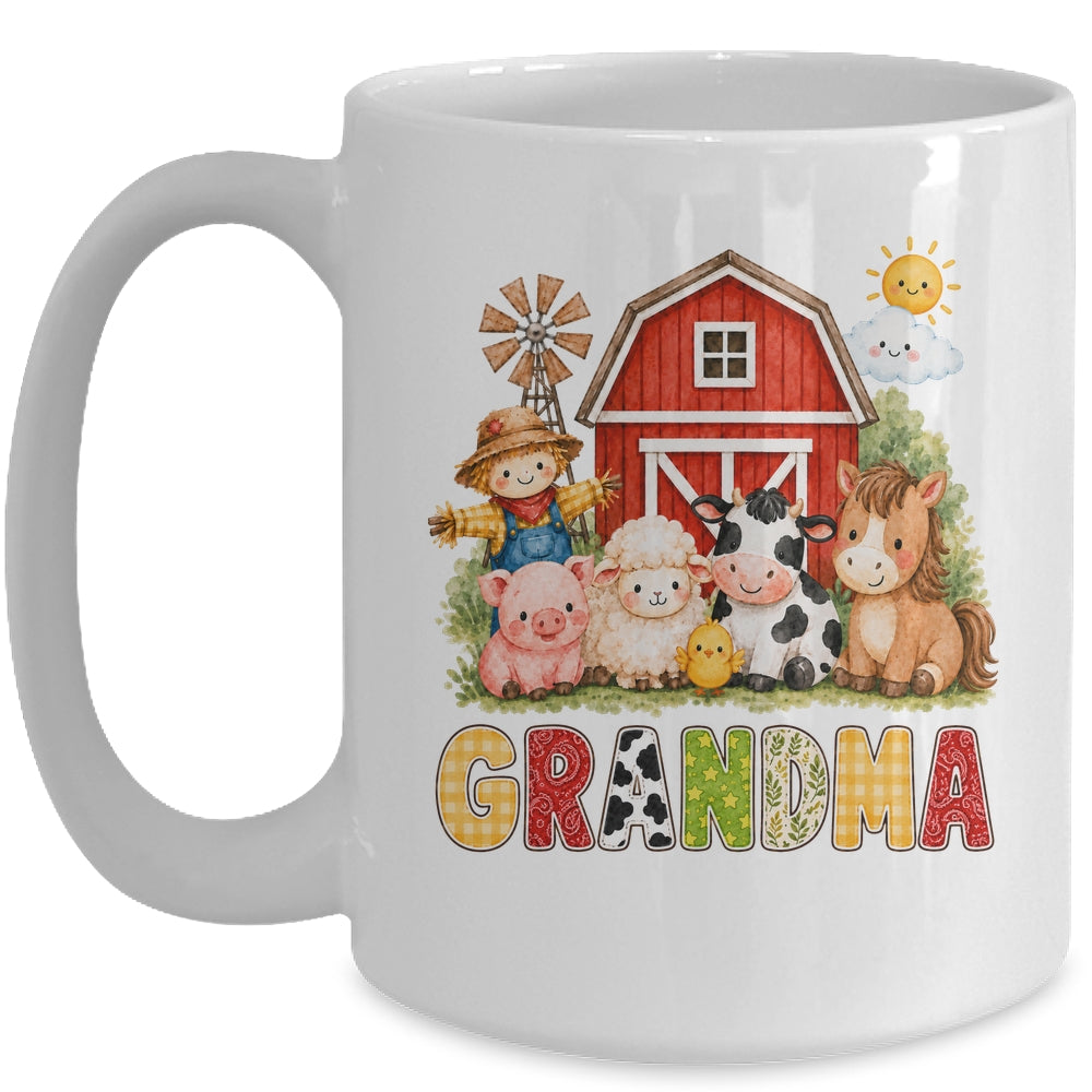 Grandma Farm Cow 1St Birthday Girl Boy Matching Family Mug | teecentury