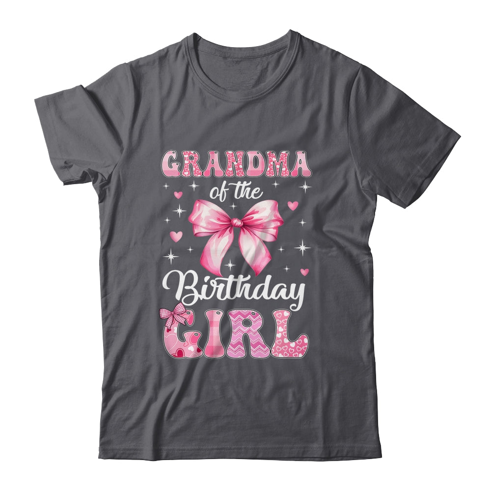Grandma Of Birthday Girl Coquette Bow Matching Family Shirt & Hoodie | teecentury