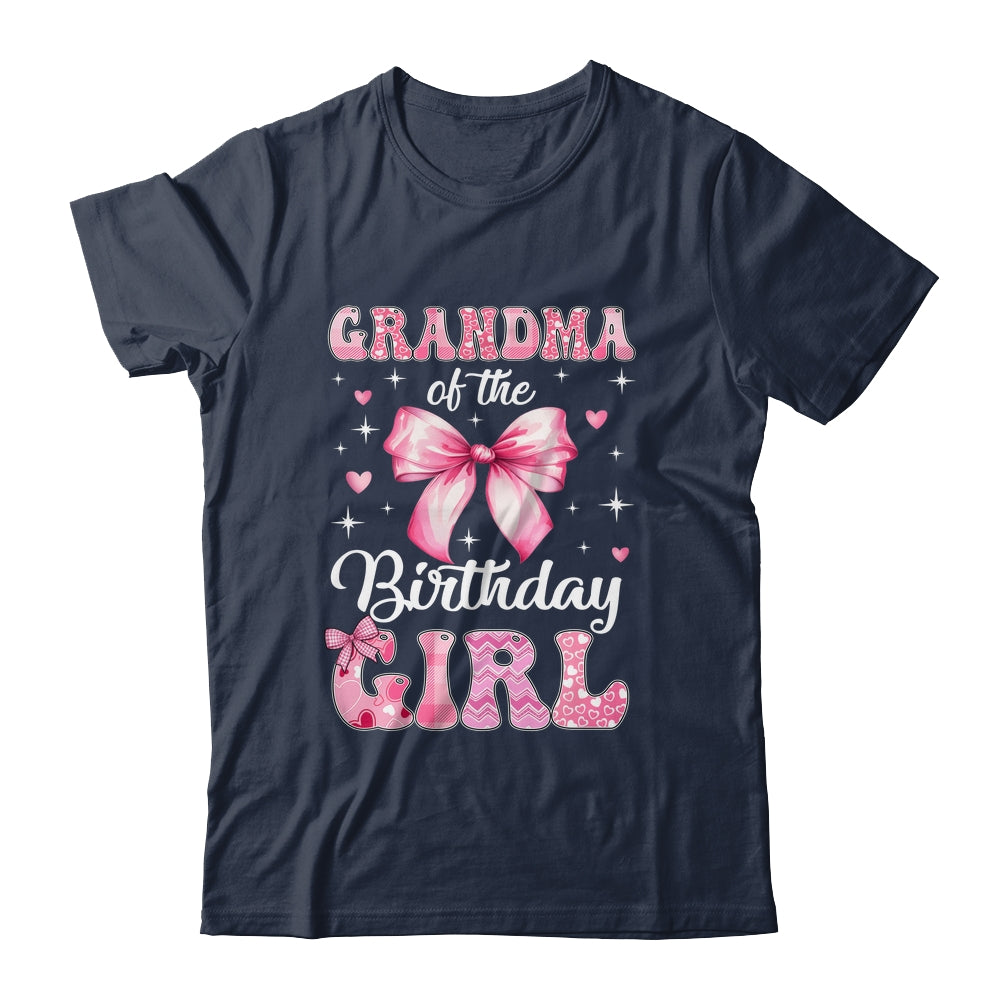 Grandma Of Birthday Girl Coquette Bow Matching Family Shirt & Hoodie | teecentury