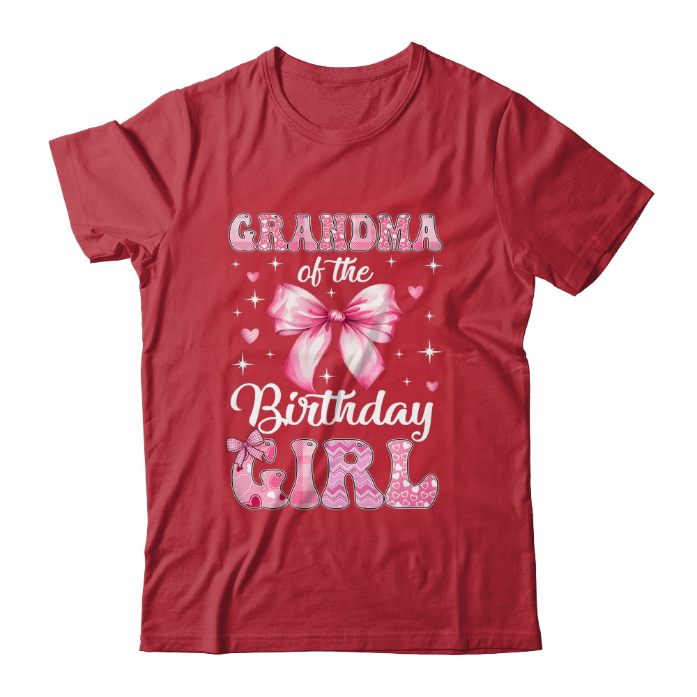 Grandma Of Birthday Girl Coquette Bow Matching Family Shirt & Hoodie | teecentury