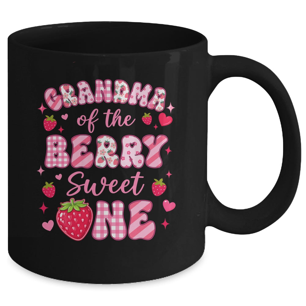 Grandma Of The Berry Sweet One Strawberry First Birthday Mug | teecentury