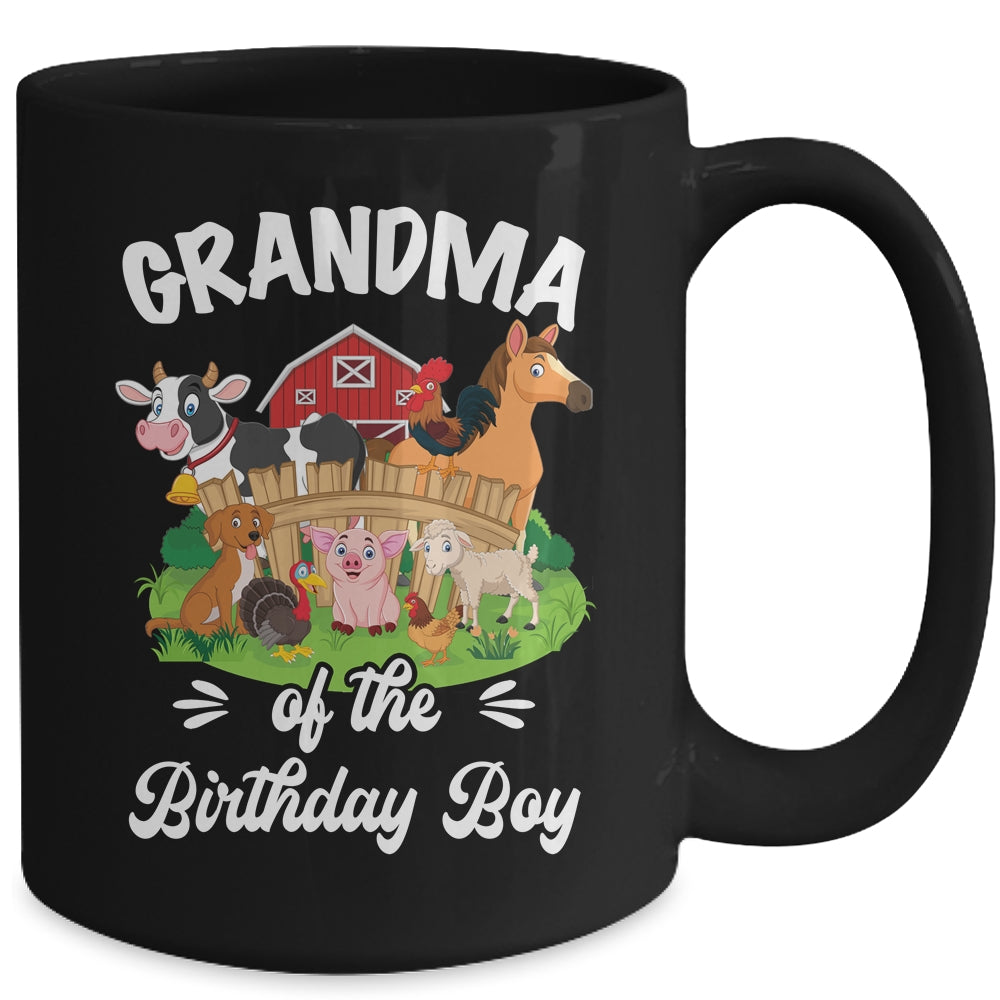 Grandma Of The Birthday Boy Party Cow Farm 1st Birthday Party Mug | teecentury