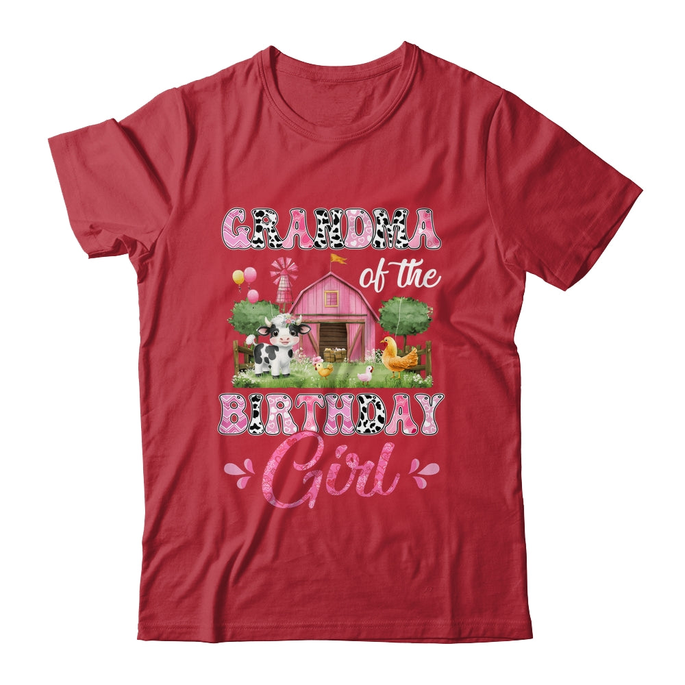 Grandma Of The Birthday Girl 1st Birthday Cow Farm Family Shirt & Hoodie | teecentury