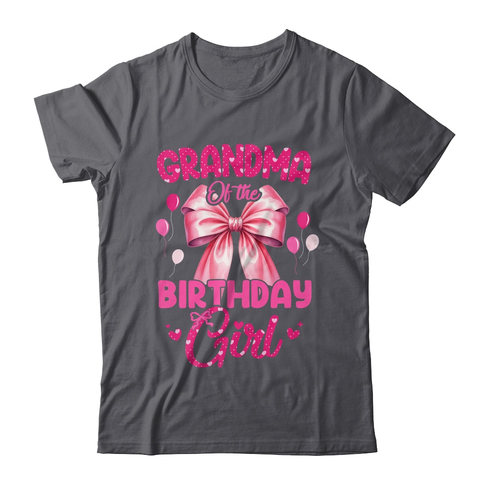 Grandma Of The Birthday Girl Coquette Bow Matching Family Shirt & Hoodie | teecentury
