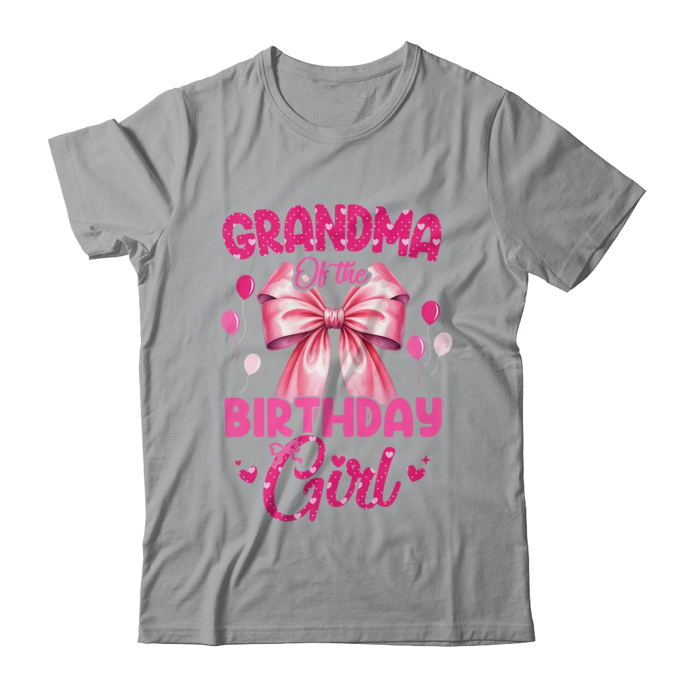 Grandma Of The Birthday Girl Coquette Bow Matching Family Shirt & Hoodie | teecentury