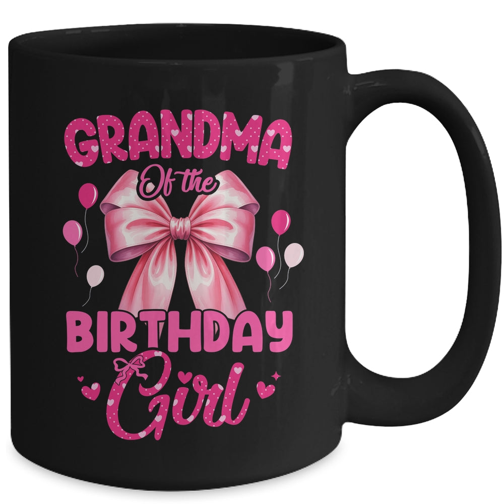 Grandma Of The Birthday Girl Coquette Bow Matching Family Mug | teecentury