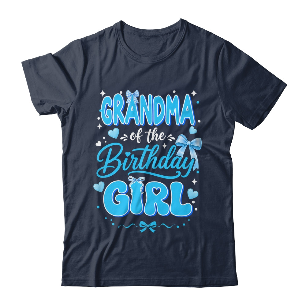 Grandma Of The Birthday Girl Family Coquette Bow Blue Cute Shirt & Hoodie | teecentury