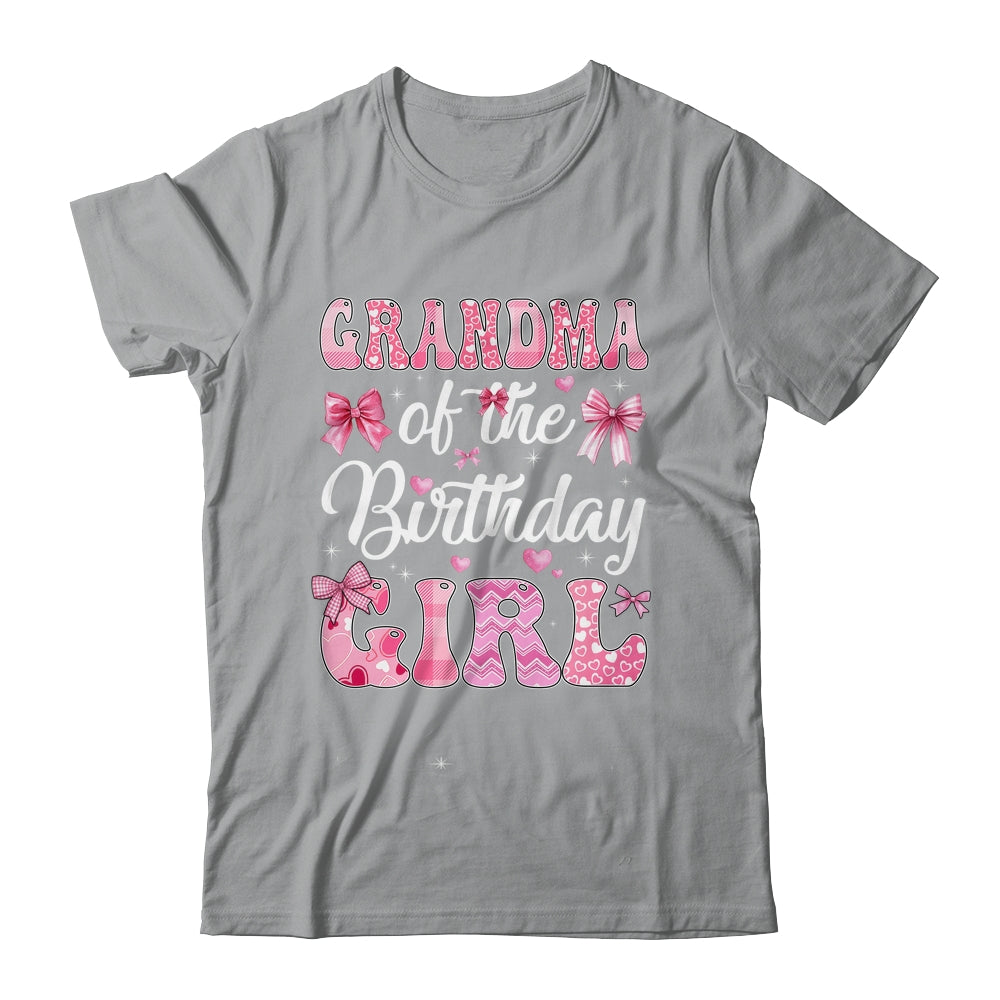 Grandma Of The Birthday Girl Family Pink Coquette Bow Shirt & Hoodie | teecentury