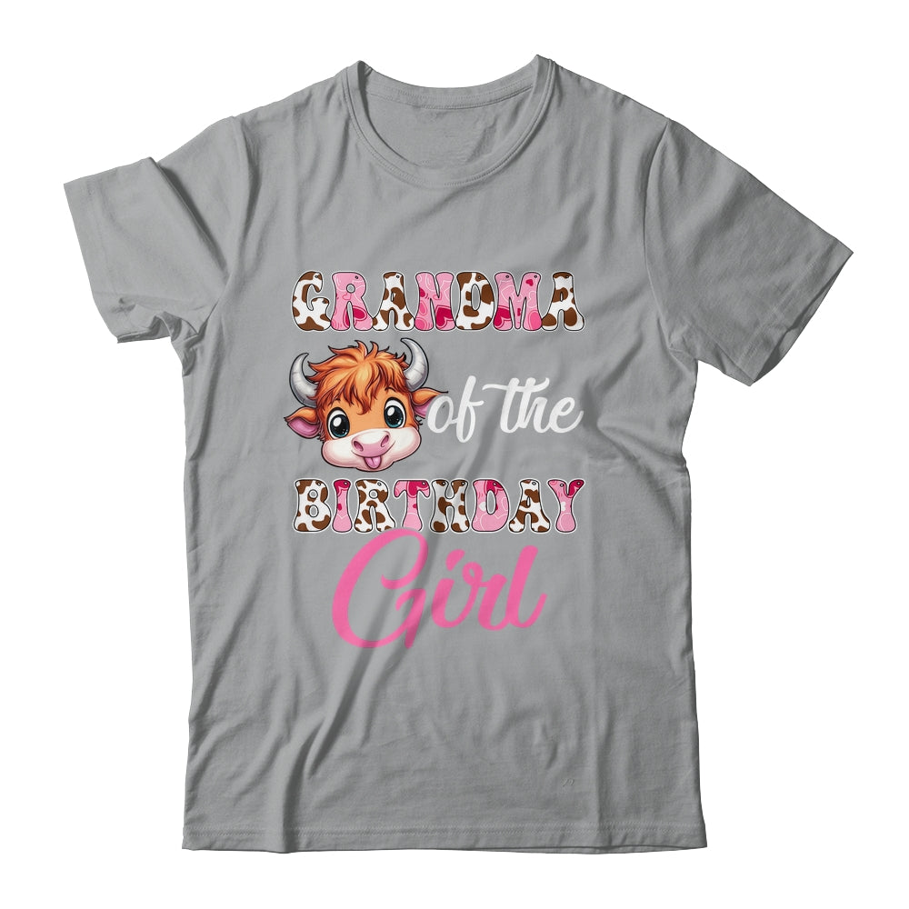Grandma Of The Birthday Girl Highland Cow Farm 1st Birthday Shirt & Hoodie | teecentury